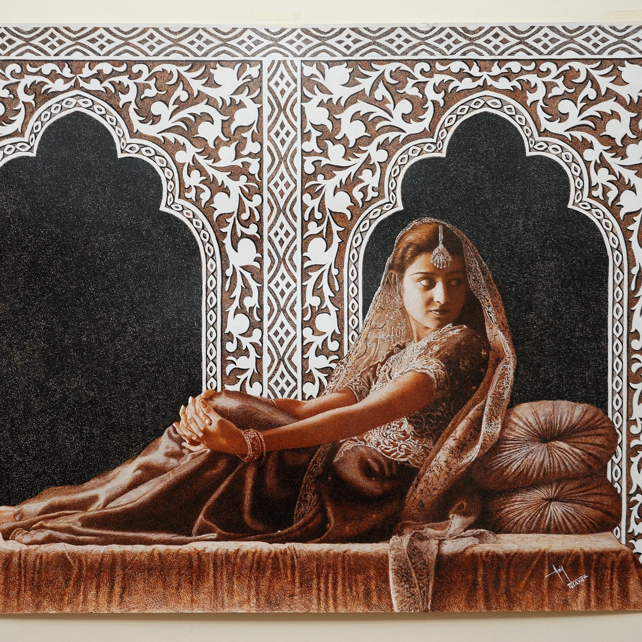 Master piece pen and ink artwork by Asif Ghayaz